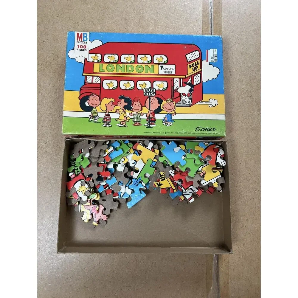 MB Puzzle 100 Pieces Smurf Boxed Jigsaw 16 X 11 In 40.6 X 28.0 Cm Loose Pieces